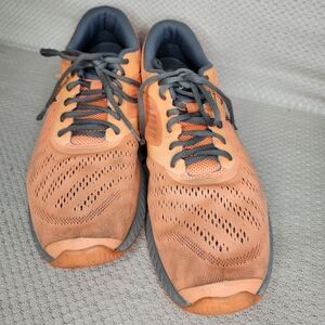 Asics Shoes Mens 10 FuzeX Lyte Running Sneakers Orange Mesh Athletic Low T620N